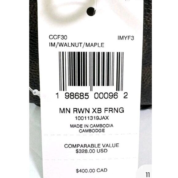 NWT COACH Rowan Mini Crossbody Bag with Fringe Whipstich Braid Walnut Maple/Gold - Picture 9 of 9